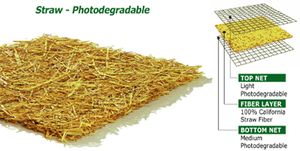 Straw Blanket WS072, Double Sided with Photodegradable Netting, 60 SY per Roll