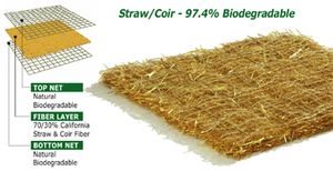 Straw / Coir Fiber Blanket, CFS072B with Biodegradable Netting, 60 SY per Roll